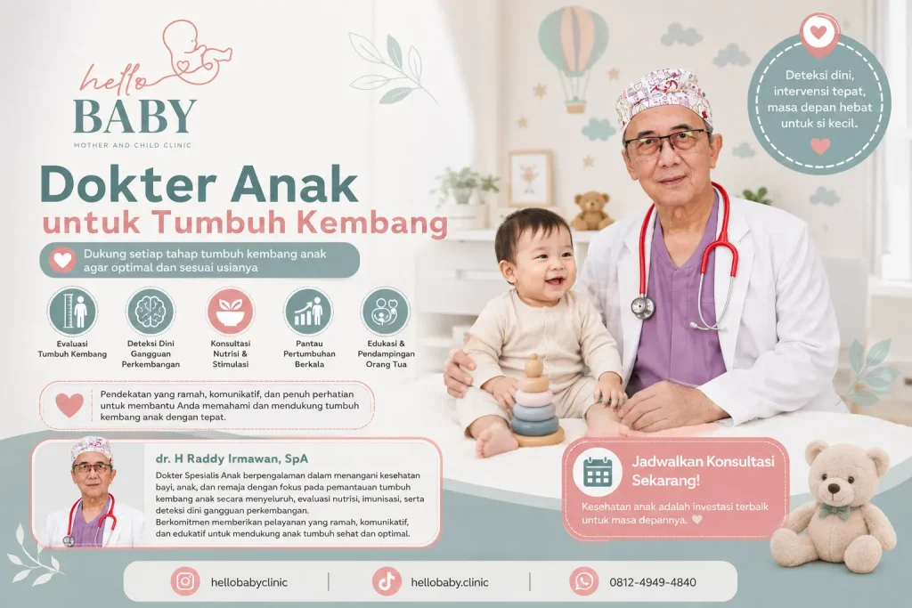Dokter Anak untuk Tumbuh Kembang di Setrasari Bandung - Klinik Hello Baby