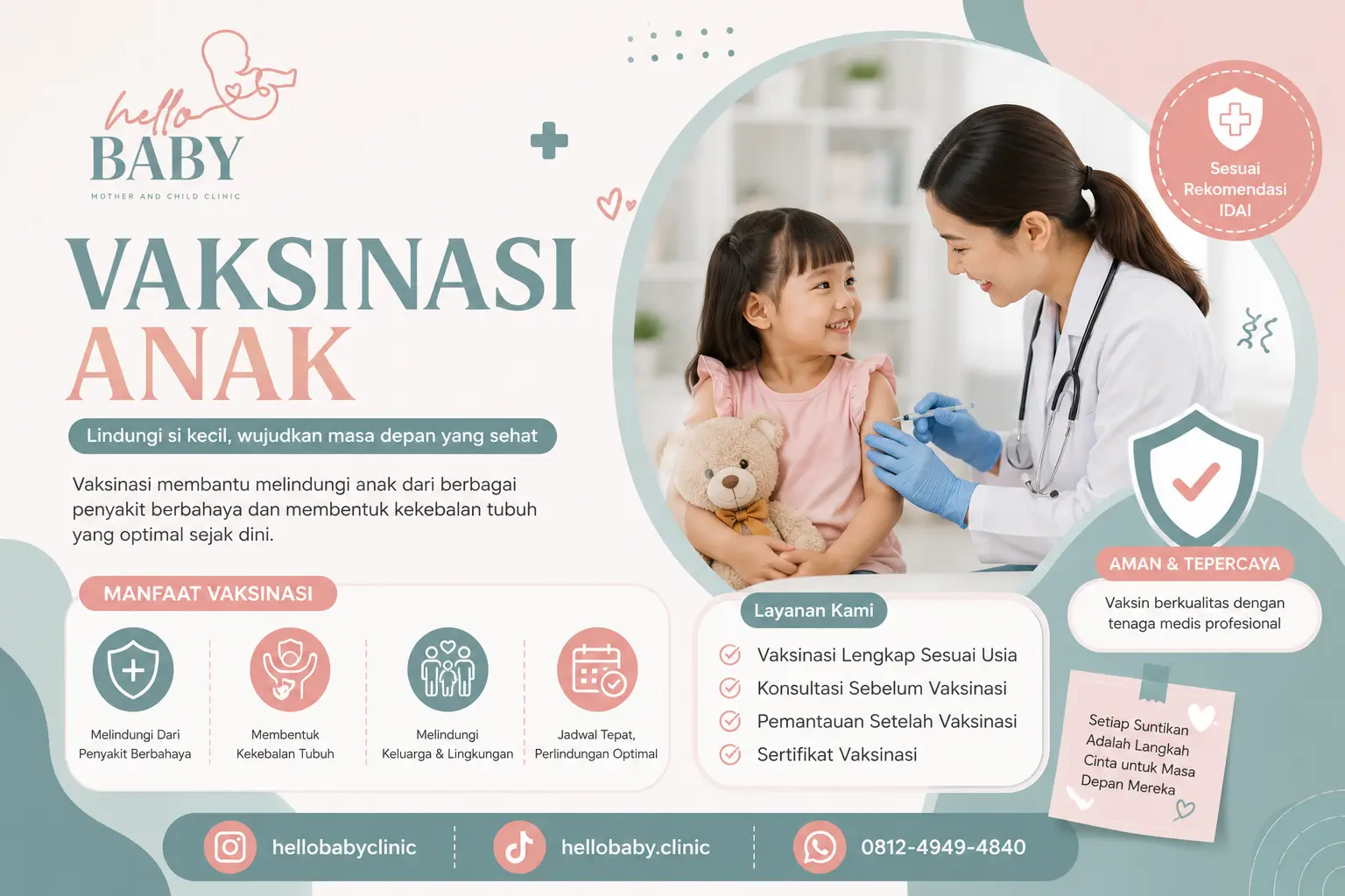 Dokter Vaksin Anak Dekat Setrasari Bandung - Klinik Hello Baby Bandung