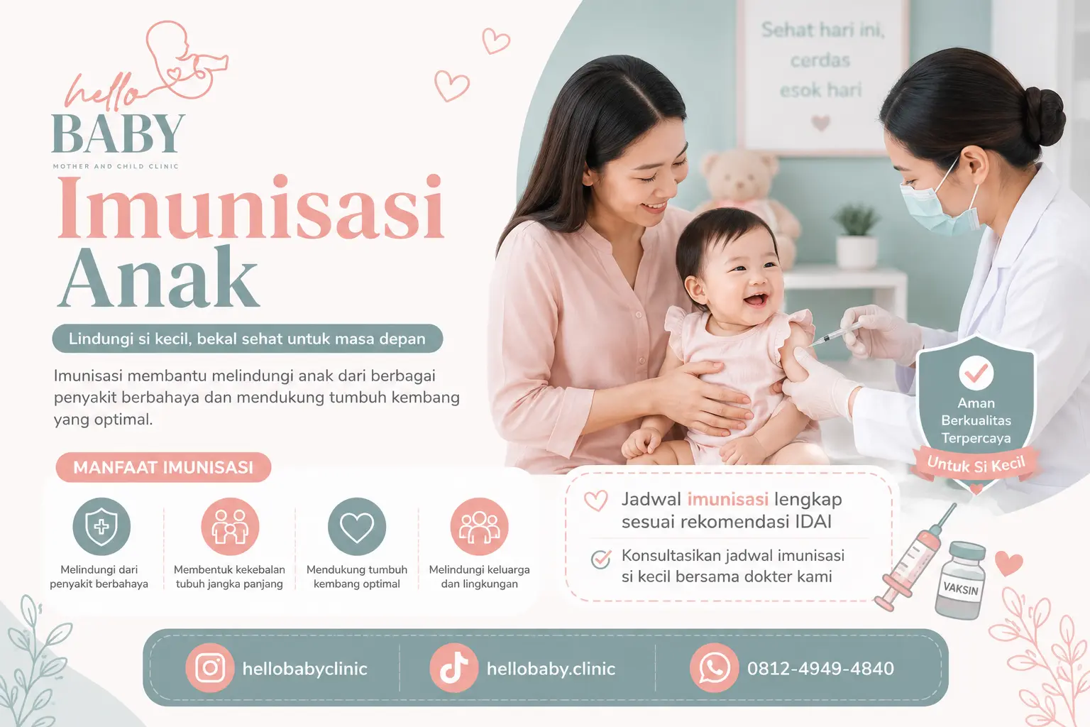 Imunisasi Anak di Setrasari Bandung - Klinik Hello Baby Bandung