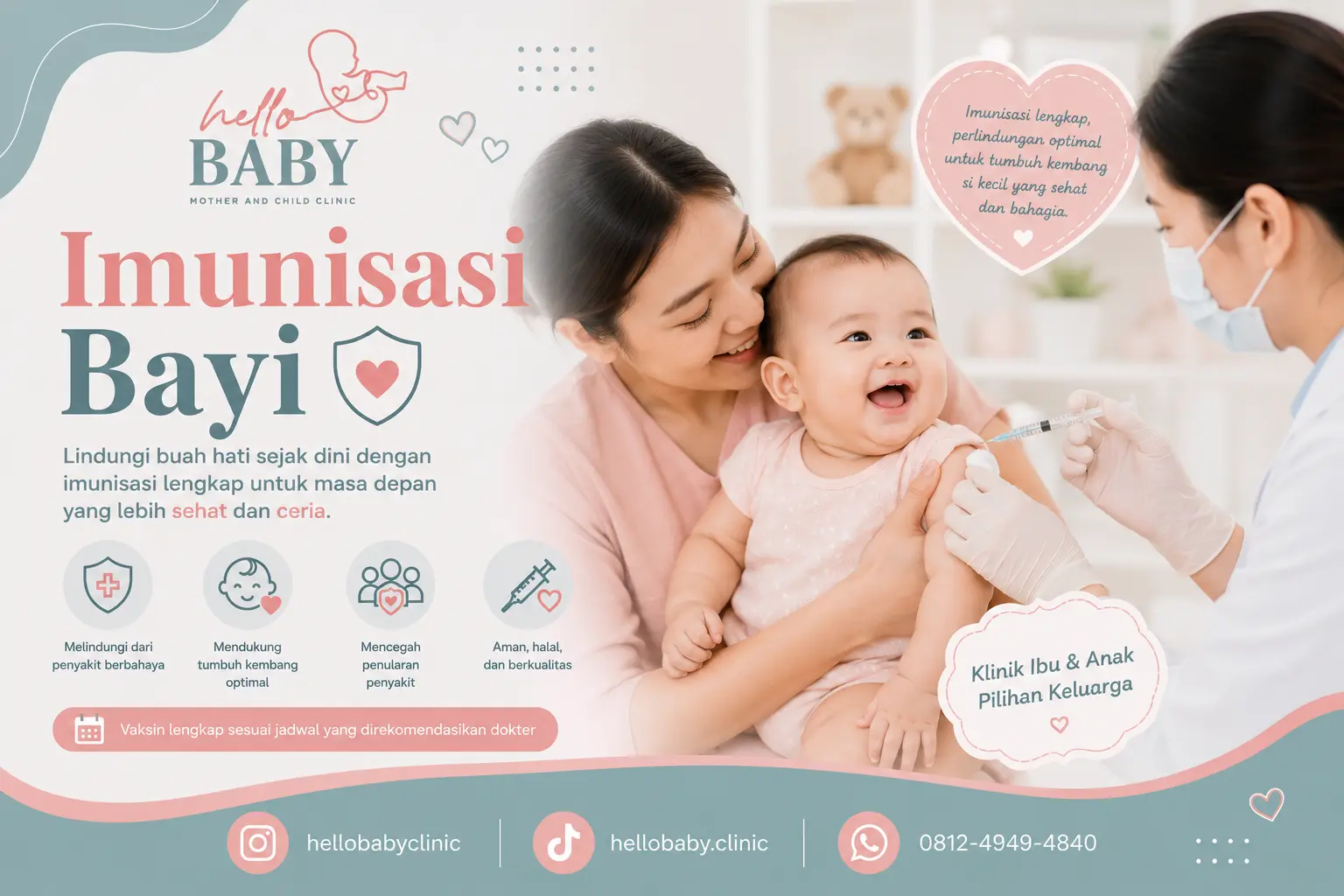 Imunisasi Bayi Sukajadi Bandung - Klinik Hello Baby Bandung
