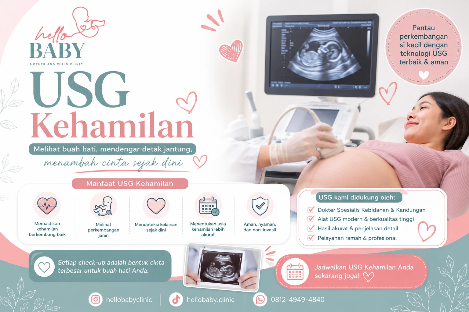 Layanan USG Kehamilan Klinik Hello Baby Bandung