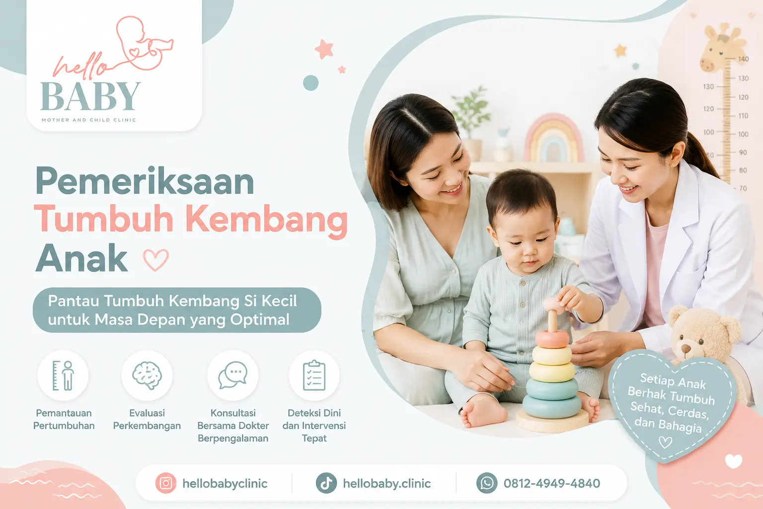 Pemeriksaan Tumbuh Kembang Anak Sukagalih Bandung - Klinik Hello Baby